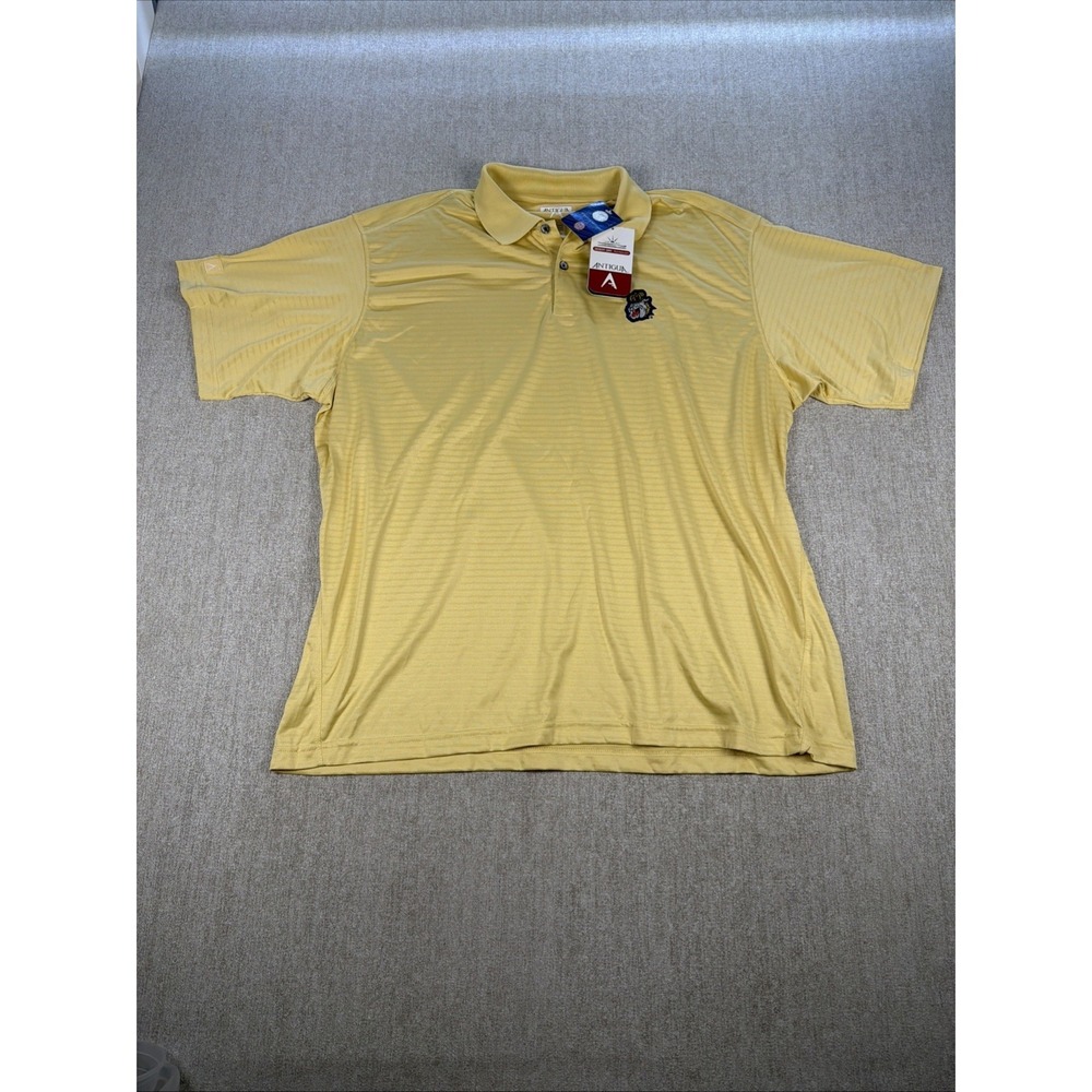 Antigua Polo Shirt Men XL Vegas Gold Desert Dry Xtra-Lite Golf Bulldog NWT
